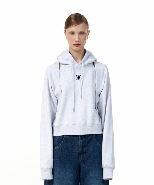 Hood bolero set-up - MELANGE WHITE