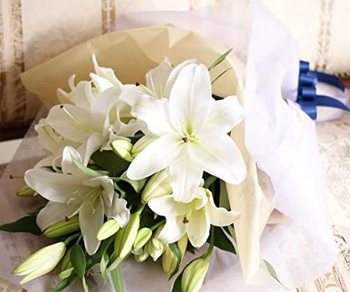 フラワーショップカレラ 白ユリの花束 (17本)