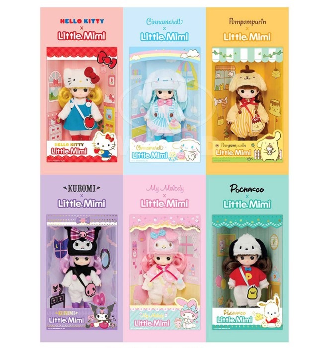リトルミミ X サンリオ/コラボレーション/6種 コレクション ハローキティ/クロミ/マイメロディ/シナモロール/ポチャコ/ポンポンプリン