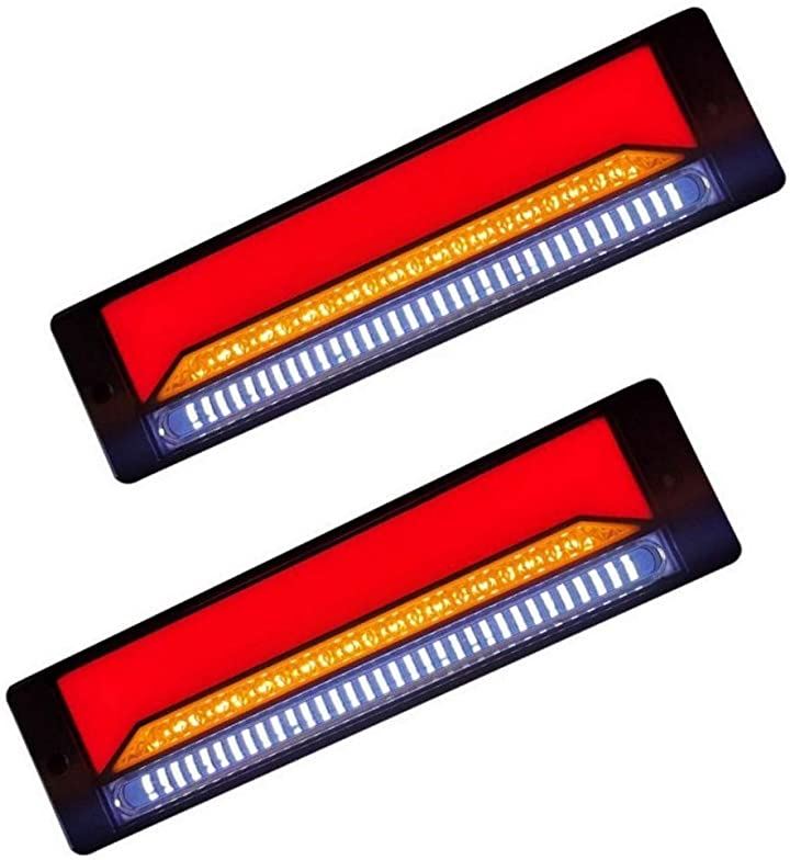 Avan Knight LED テール ランプ 流れる ウインカー 軽トラ トラック(スモーク, 全体サイズ(約)：長さ300mmx高さ80mm奥行22mm　取付位置(約)：275mm)