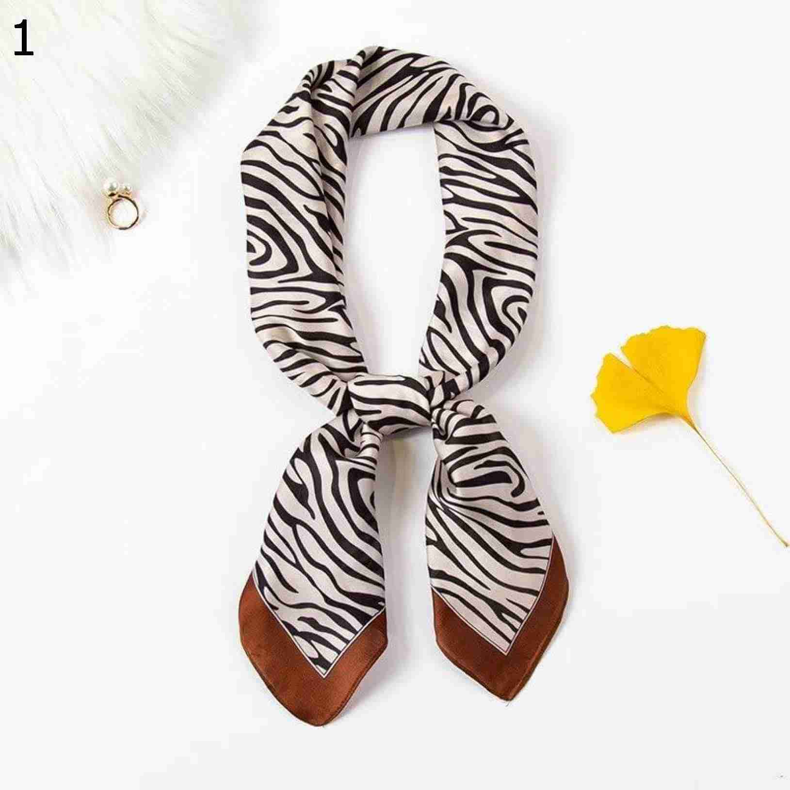 【20%OFFクーポン～】スクエア スカーフラップ ヘア タイ ヘッドバンド 春 秋 ダーク グリーン ヒョウ フローラル ショール スカーフ 14 (Color Size : 70*70cm)