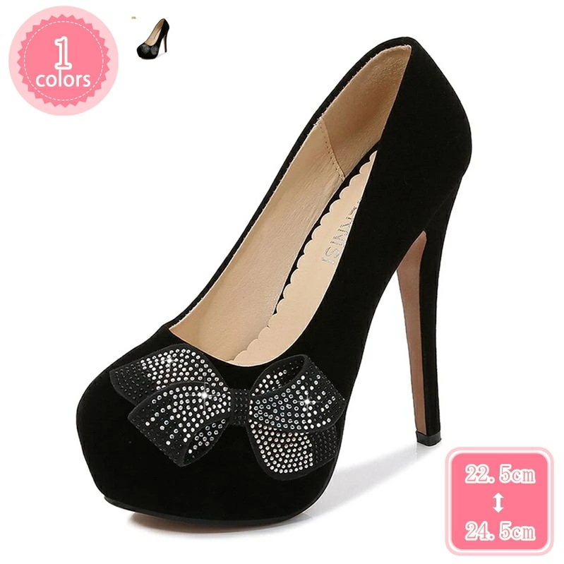 1000円OFFクーポン パンプス 痛くない 厚底 ハイヒール ピンヒール パンプス 結婚式 OL 通勤用 厚底パンプス リボン 蝶結び パンプス かわいい ラウンドトゥ 14cmヒール パンプス 美