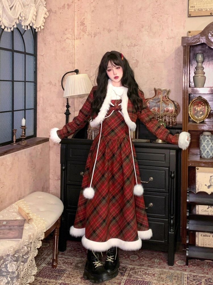 サンタコスプレ2024年新作セクシー キャミソールスカート ワンピース 秋冬 3点セット