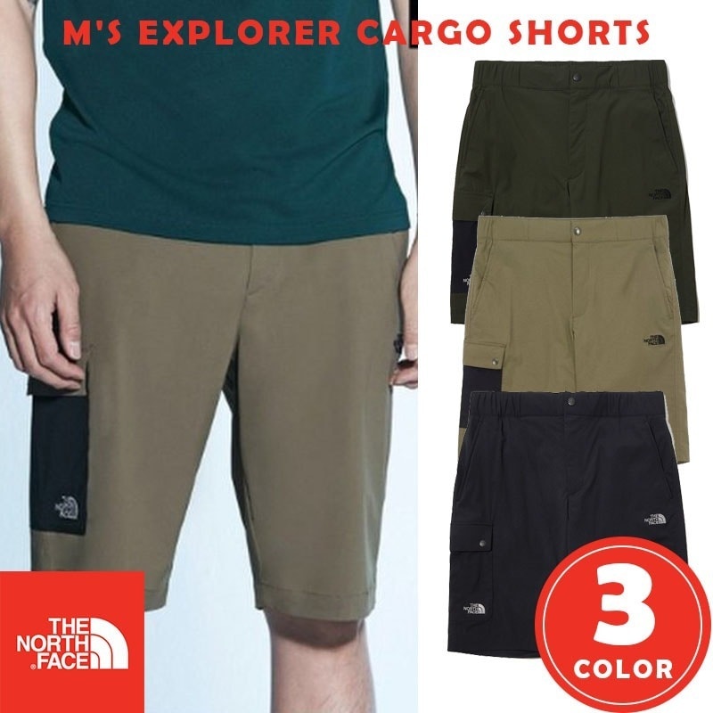 韓国正規品保証 関税負担なし NS6NL09 EXPLORER CARGO SHORTSデイリー 基本 着装 男子 女子 人気 韓国 ファッション 男女共用 アウトドア