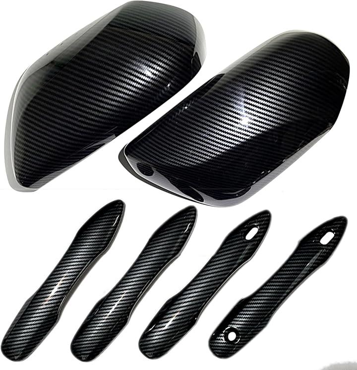 プリウス 50系 PHV 52系 外装 ドアミラーカバー ハンドルカバー セット カスタム パーツ(カーボン)