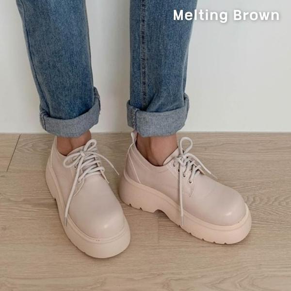 女性 シンプル ベーシック レースアップ プラットフォーム ローファー 2color 6,798円