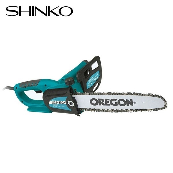 電気チェーンソー 電源コード式 1350W 有効切断長350mm SCS-350A グリーン