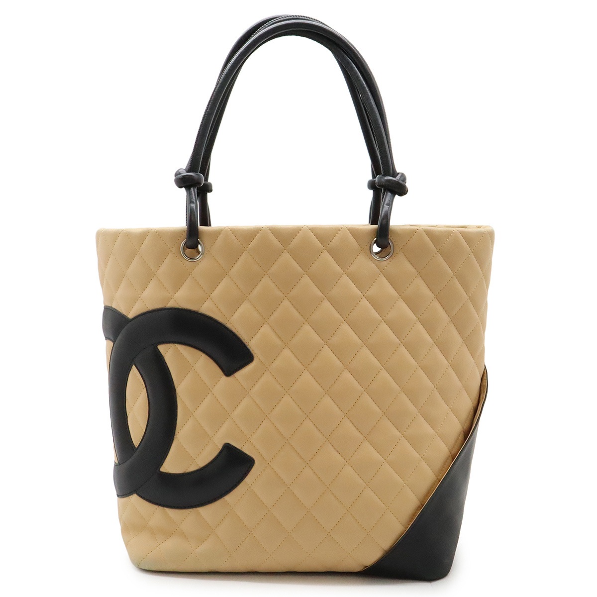 カンボンライン ココマーク トートバッグ ショルダーバッグ ソフトカーフ ベージュ ブラック 黒 A2516