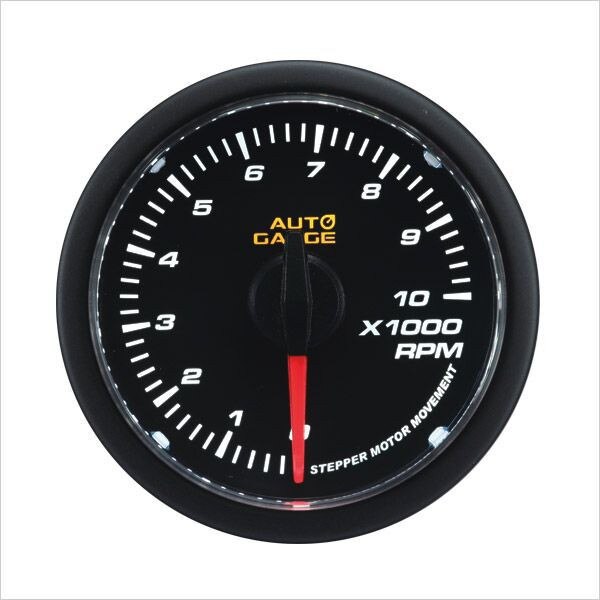 追加メーター オートゲージ タコメーター 52Φ 車用メーター 日本製 モーター クリアレンズ ホワ