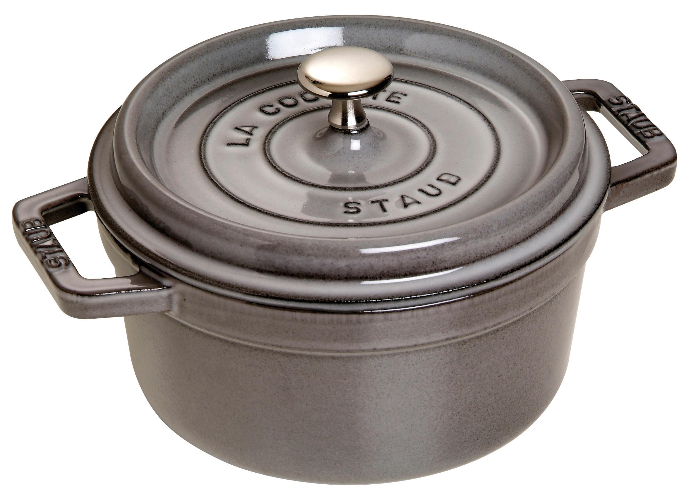 staub ストウブ ピコ ココット ラウンド グレー 20cm 両手 鋳物 ホーロー 鍋 IH対応 【シリアルナンバー付き日本正規販売品】 La Cocotte Round 40509-304