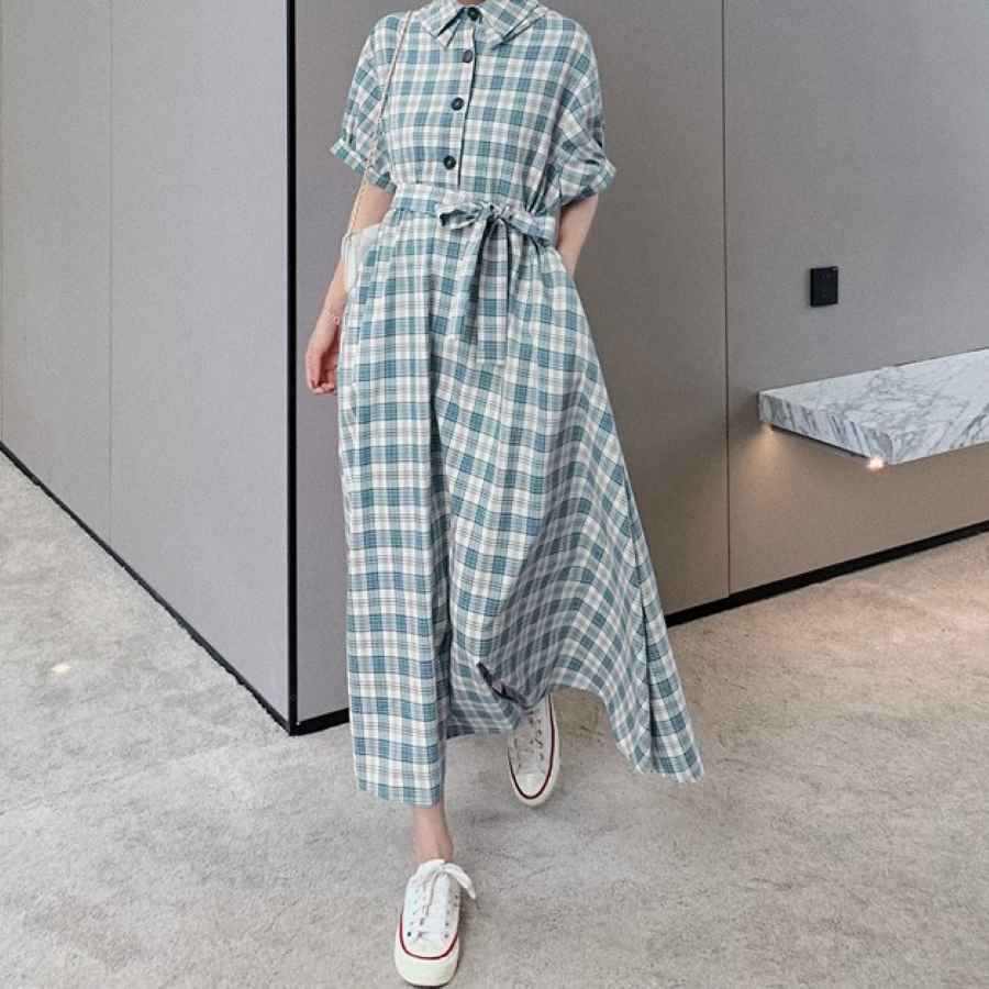 高品質大割引ワンピース サマードレス 半袖 ロング丈 ホルターシャツ 10代 20代 30代 40代 ファッション 10690