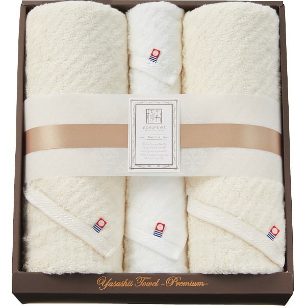 （ギフト）極ふわやさしいたおる ベーシックライン ロングバス/フェイスタオルセット ベージュ G-B