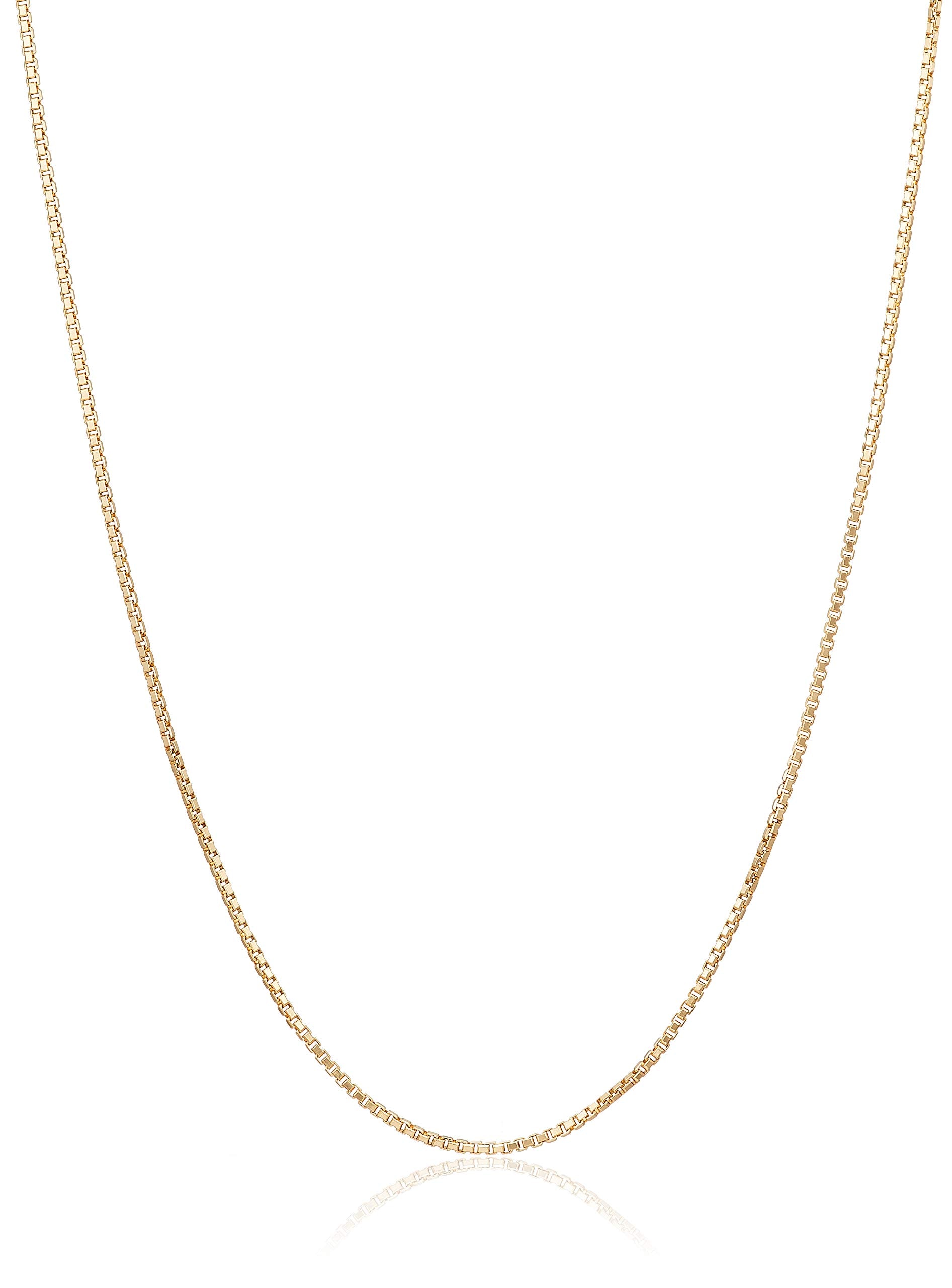 [エクセディア] 18金(K18) ベネチアンチェーンネックレス ボックスチェーン 最長45cm長さ調整可能 フリーアジャスター付 GNBG E45