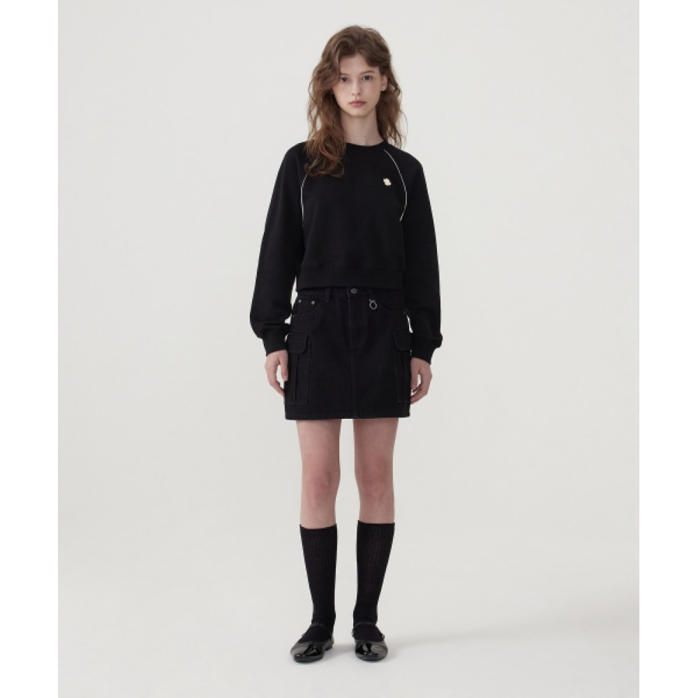 COVERNAT WOMAN カーゴデニムミニスカート ブラック