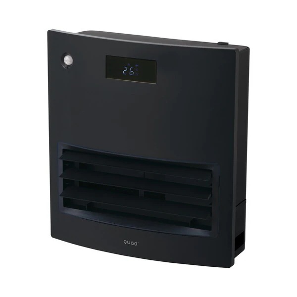 セラミックヒーター 加湿 大風量 加湿機能 加湿器 人感 室温 センサーQS512BK ブラック MOVING HEAT MOIST(ムービングヒートモイスト) (暖房 8畳まで 木造6畳/コンクリ