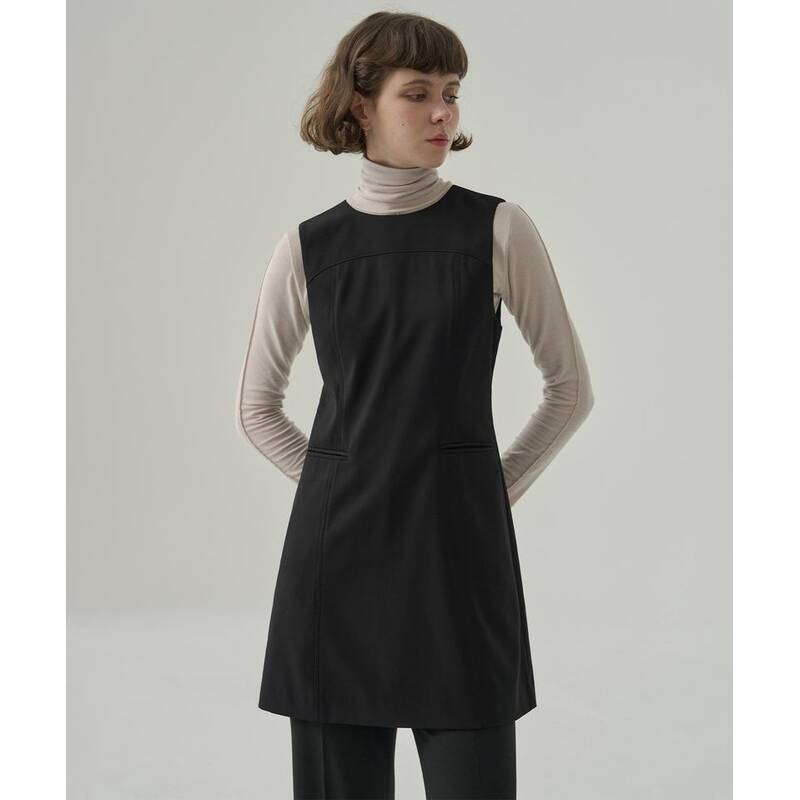 DRAWFIT WOMEN ウェルトポケット ノースリーブ ミニワンピース [BLACK] DFWMOP5301BK 417069