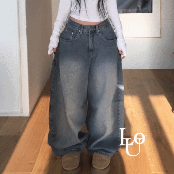 [フィットウォッシング保障]カーペンダー ビッグポケット デニム ワイド ユニーク ヒップ ビッグメガ パンツ ootj