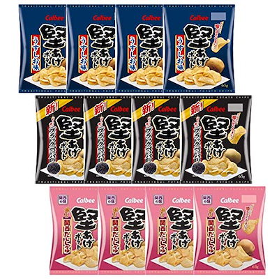 堅あげポテト 関西だししょうゆ 63g4袋 ブラックペッ...のサムネイル