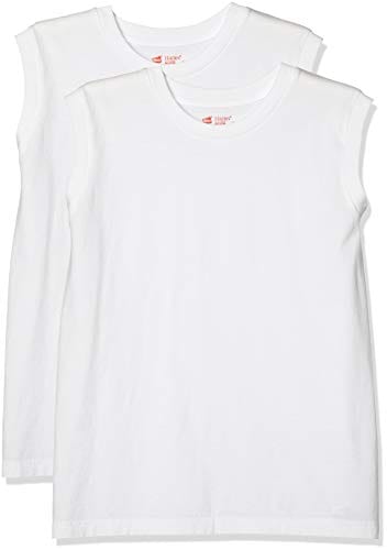 色：ホワイト サイズ：M [ヘインズ] ノースリーブシャツ(2枚組) 綿100% ジャパンフィット 5,260円