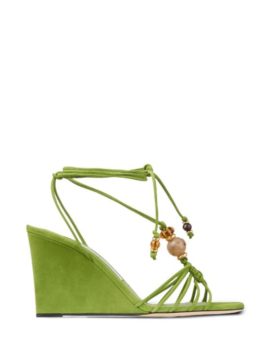 JIMMY CHOO Women Sandals LOVAWEDGE85 IPVCLOVERMIX Green