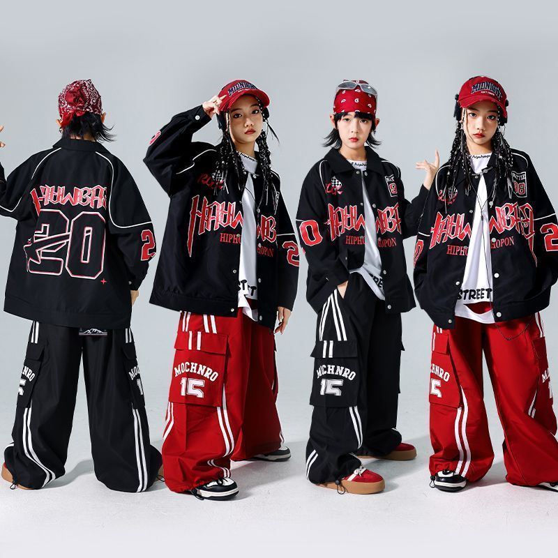 元旦の子供の街のダンスの公演服の男の子のヒップホップのドラムの子供のhiphop機関車の服装の女の子のスーツの潮