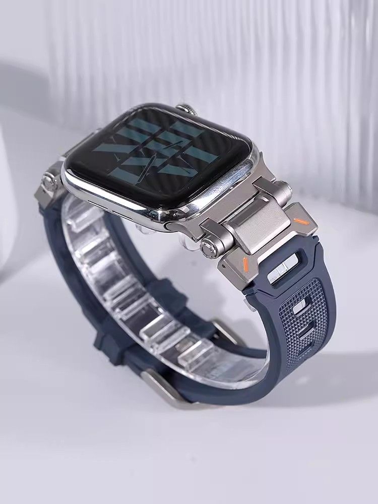 機械風ステンレスインターフェイスソフトTPUアップル腕時計iwatch 125678 s 9 se金属ultra 49 mm