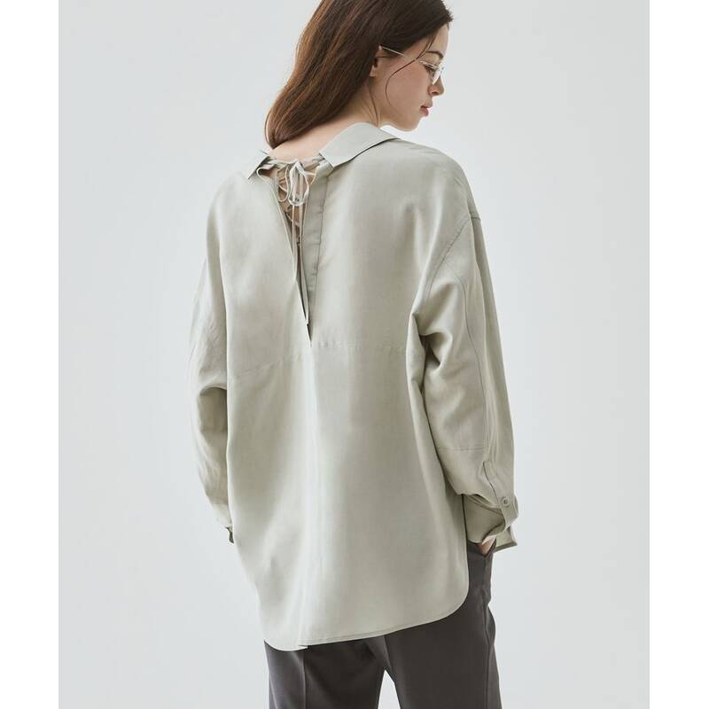 ドローフィット ウィメン DRAWFIT WOMEN リネン レースアップ ポケットシャツ [MINT] DFWMSH6212MT 372971