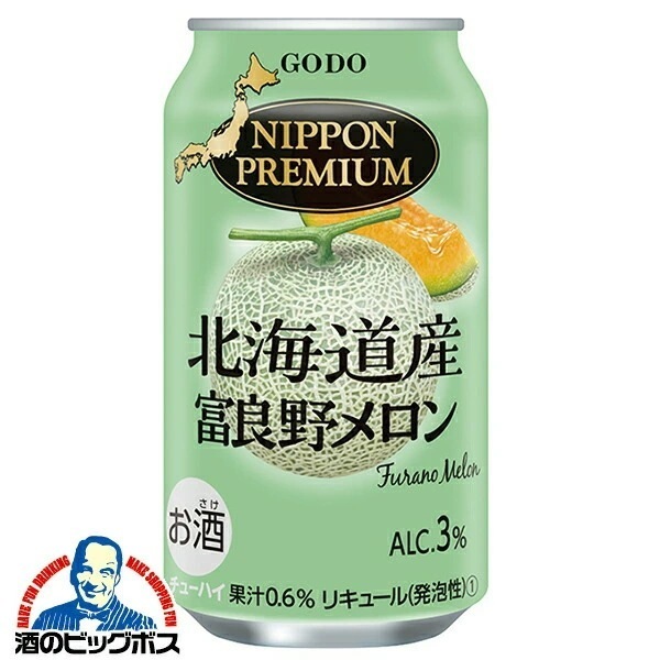 チューハイ 合同酒精 ニッポンプレミアム 北海道産富良野メロン 350ml×3ケース/72本(072)『FSH』 日本プレミアム