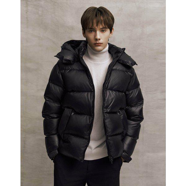 男性フード付き光沢ダウンパディングジャンパー074928