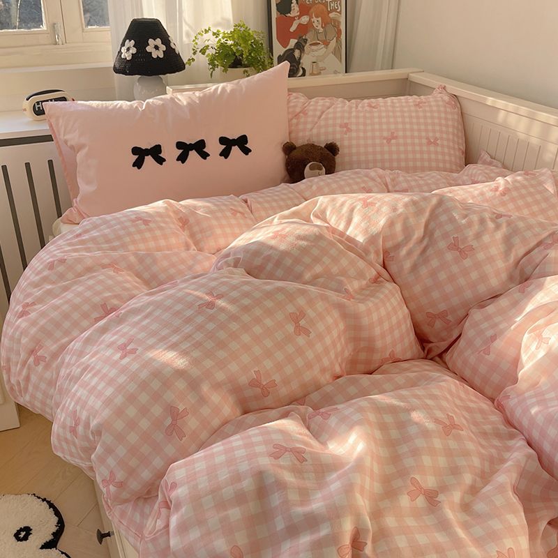 姫風水洗い純綿4枚セット全綿2024粉布団カバーベッド笠シーツ寮ベッド上3枚セット 5,396円