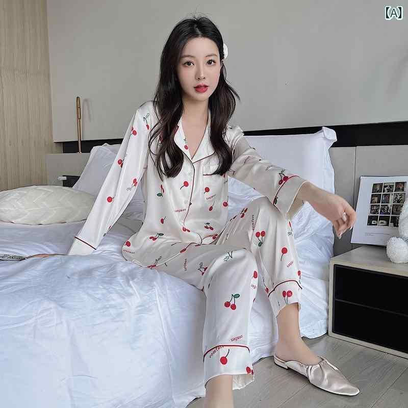 半袖　半ズボン　パジャマ レディース 春秋 パジャマ 高級 冷感 長袖 大きいサイズ かわいい ツーピース スーツ 夏 薄手の シルク ホーム サービス