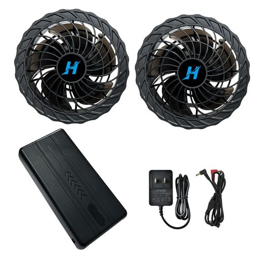 空調作業服用 ファンバッテリーセット【2025業界超強&28V超高出力&26000MAH大容量】暴風 日本製ブラシレスモーター 2種類モード搭載 5段階風力調節 バッテリー セット 超長時間連続稼働