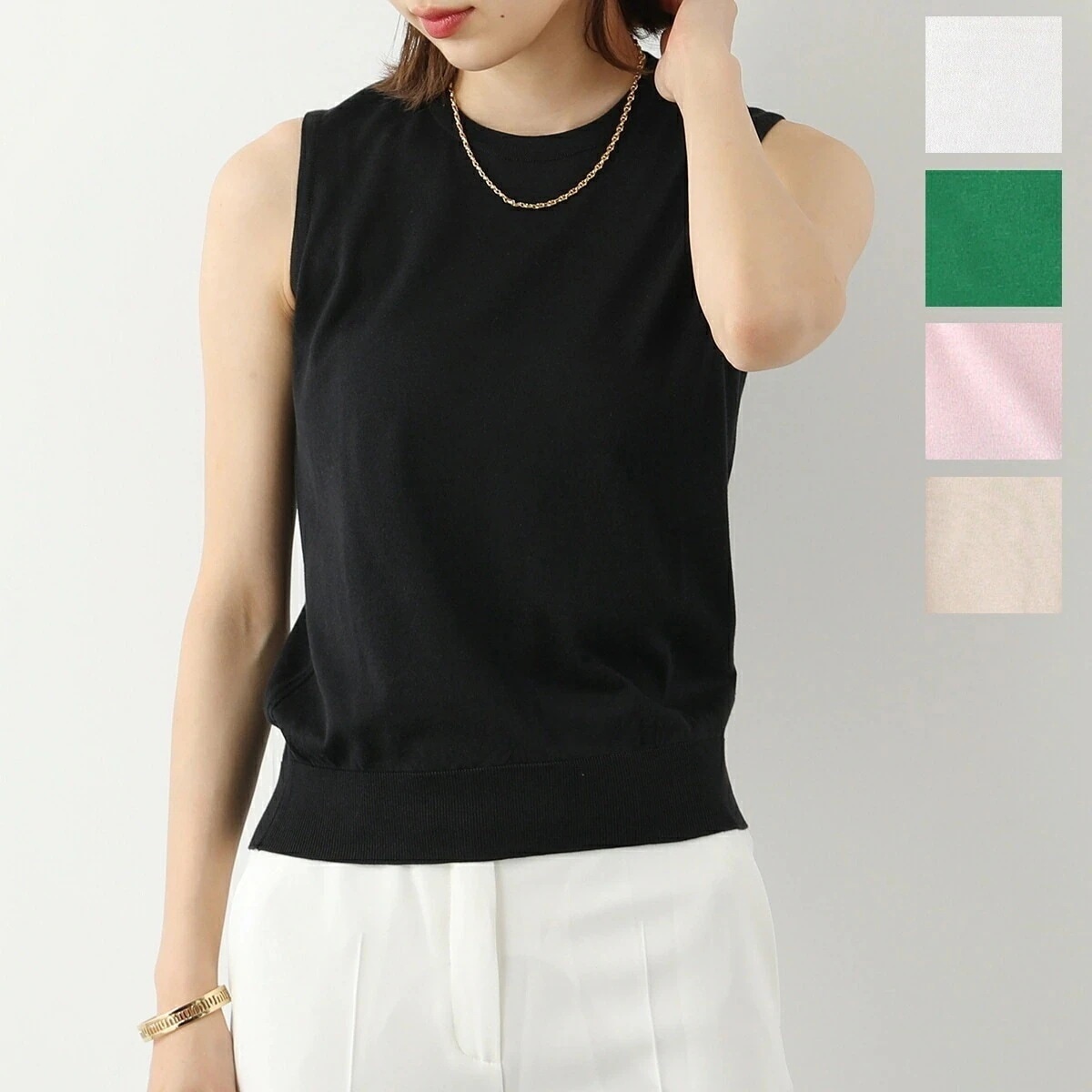 JOHN SMEDLEY ジョンスメドレー ニットベスト KERRY MODERN FIT レディース 30G ノースリーブ クルーネック シーアイランドコットン カラー5色