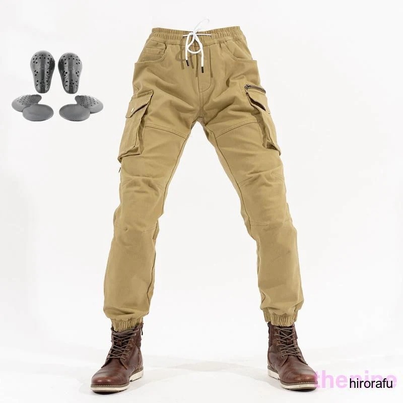 バイク用品バイクウェアプロテクター作業着 イージーパンツ アウトサイド バイクパンツ ウェストゴム レディース バイクウェア バイク用 [QINGCE]カーゴパンツ 冬 膝パッド装備 メンズ 耐磨 7,104円