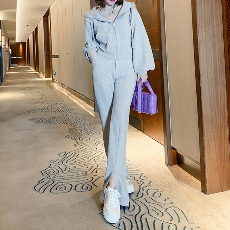 フード付き ジャケット + スポーツ カジュアル パンツ【su0032】