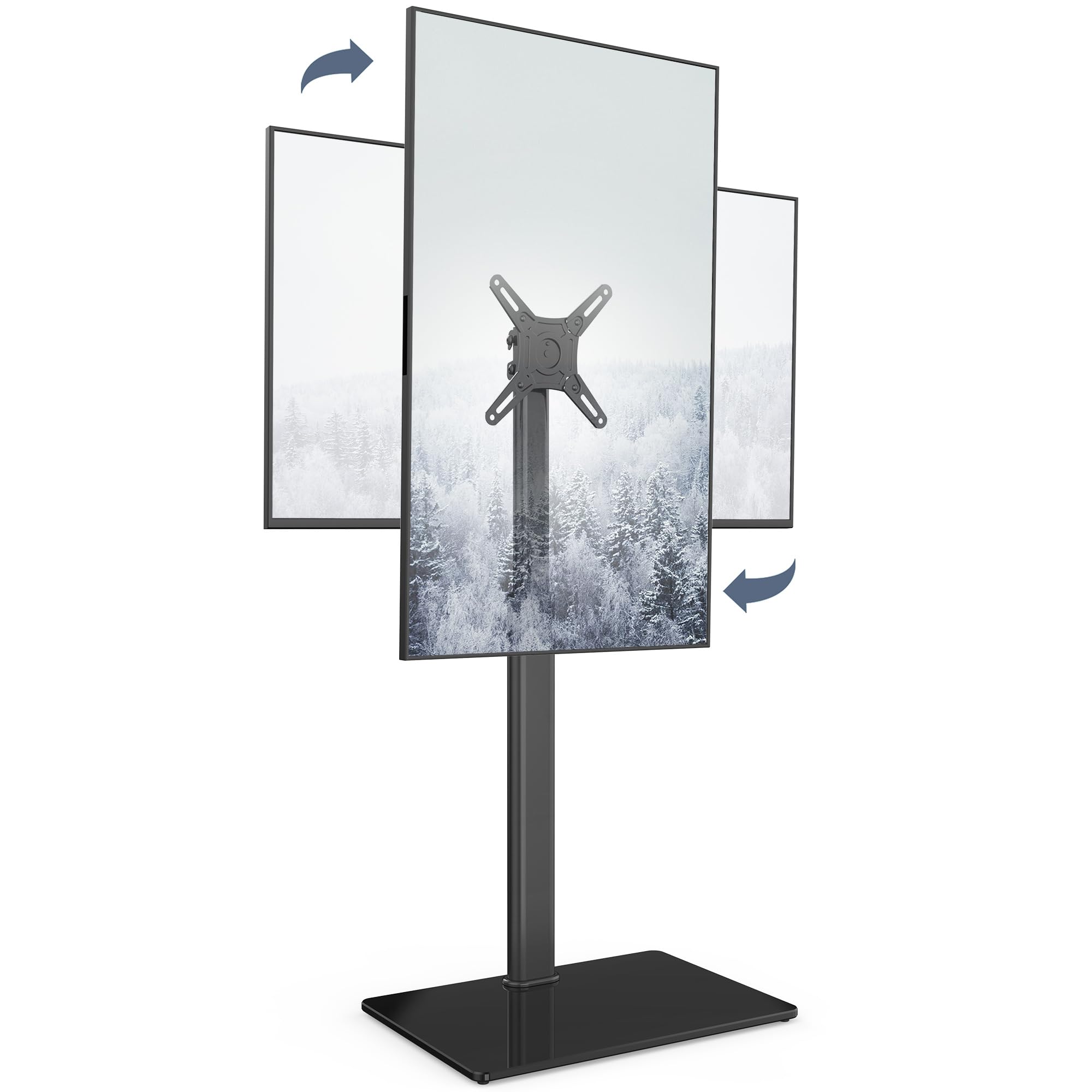 テレビスタンド 19~42インチ対応 壁寄せテレビスタンド 高さ角度調節可能 チルト機能付き 横縦両対応 FTC1201AGB 34628