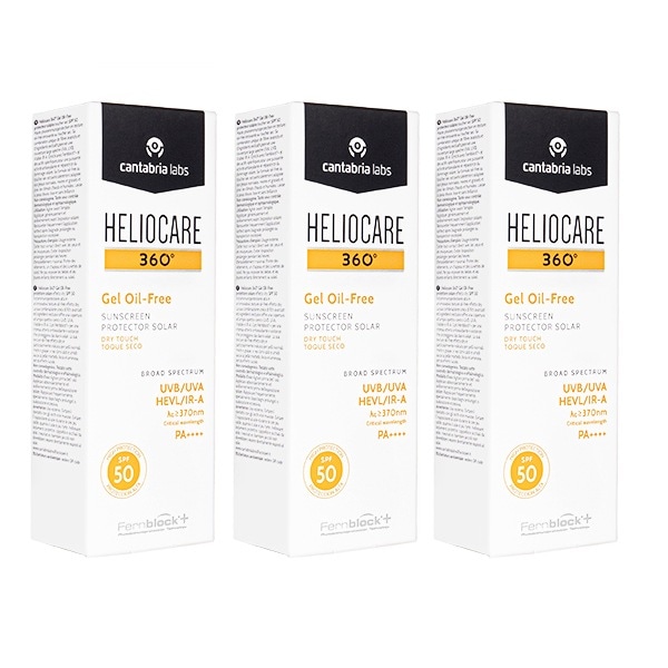 ヘリオケア 360 ジェルオイルフリーSPF50 50ml 3本　Heliocare 360 gel oil-free 日焼け止め　オイルフリー　ジェルタイプ　海外直送日時指定不可
