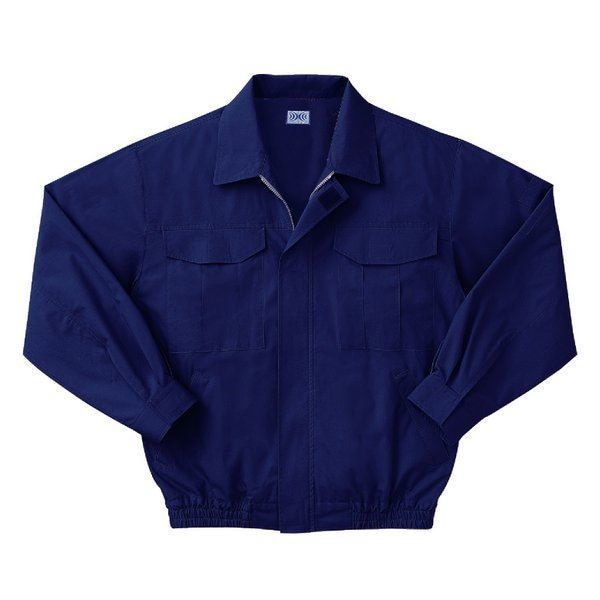 空調服 綿薄手長袖作業着 KU90550 [カラーダークブルー： サイズL] 服地のみ
