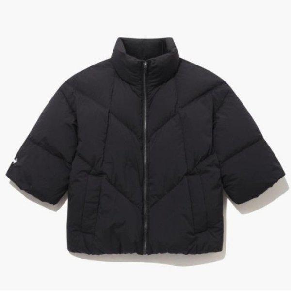 パディングKQF GP422LDJO5-BLCK 女性半袖グースダウンジャンパー / BLCK