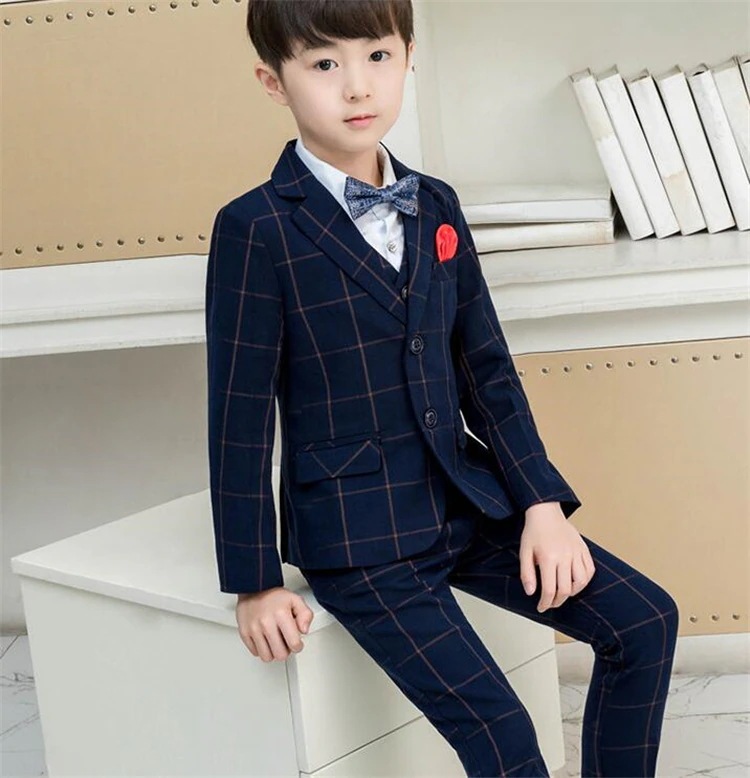 春に大流行の予感 激安セール 2022年春秋 新作 子供 トレンド 格子縞 スーツ 男の子 百掛け