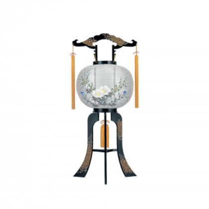 筑紫 回転灯 絹張り提灯 約33x84cm YMG037829