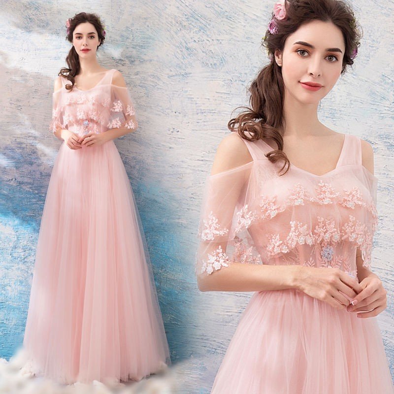 パーティドレス Aラインワンピース 演奏会ドレス レディース Vネック イブニングドレス 司会 ロン