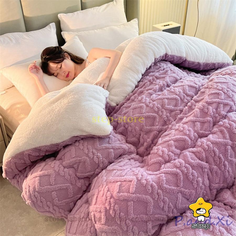 【特価提供】掛け布団 冬用 あったか シングル ダブル 接触温感 フランネル ボリューム感がたっぷり 良い肌触り 厚手 丸洗いOK 軽量 シープ調 ボア 可愛い キルティング