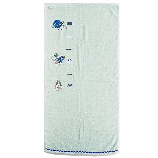 【新品】今治タオル 身長が測れるタオル バスタオル 5種カラー 綿100% 日本製今治産 グリーン(ロケット)