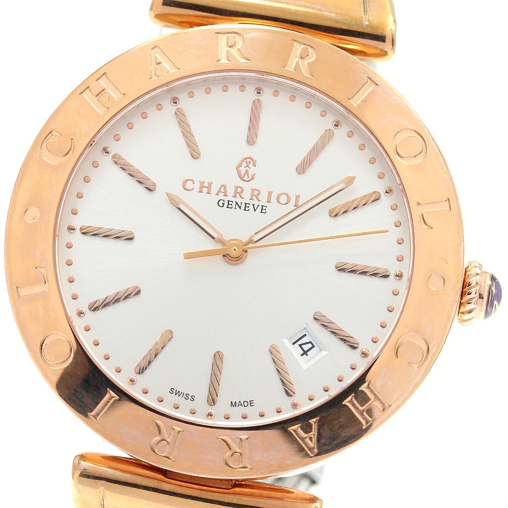 シャリオール CHARRIOL ALP.51.104 アレクサンドル デイト クォーツ メンズ 美品 _935556【中古】