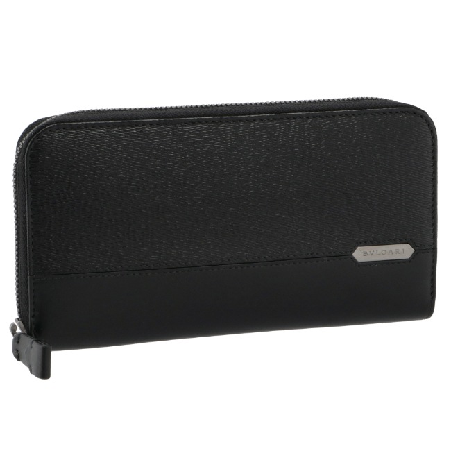 BVLGARI 282778 SERPENTI SCAGLIE MAN ブルガリ セルペンティ スカリエ マン ラウンドファスナー長財布 カーフレザー ブラック/ガンメタル