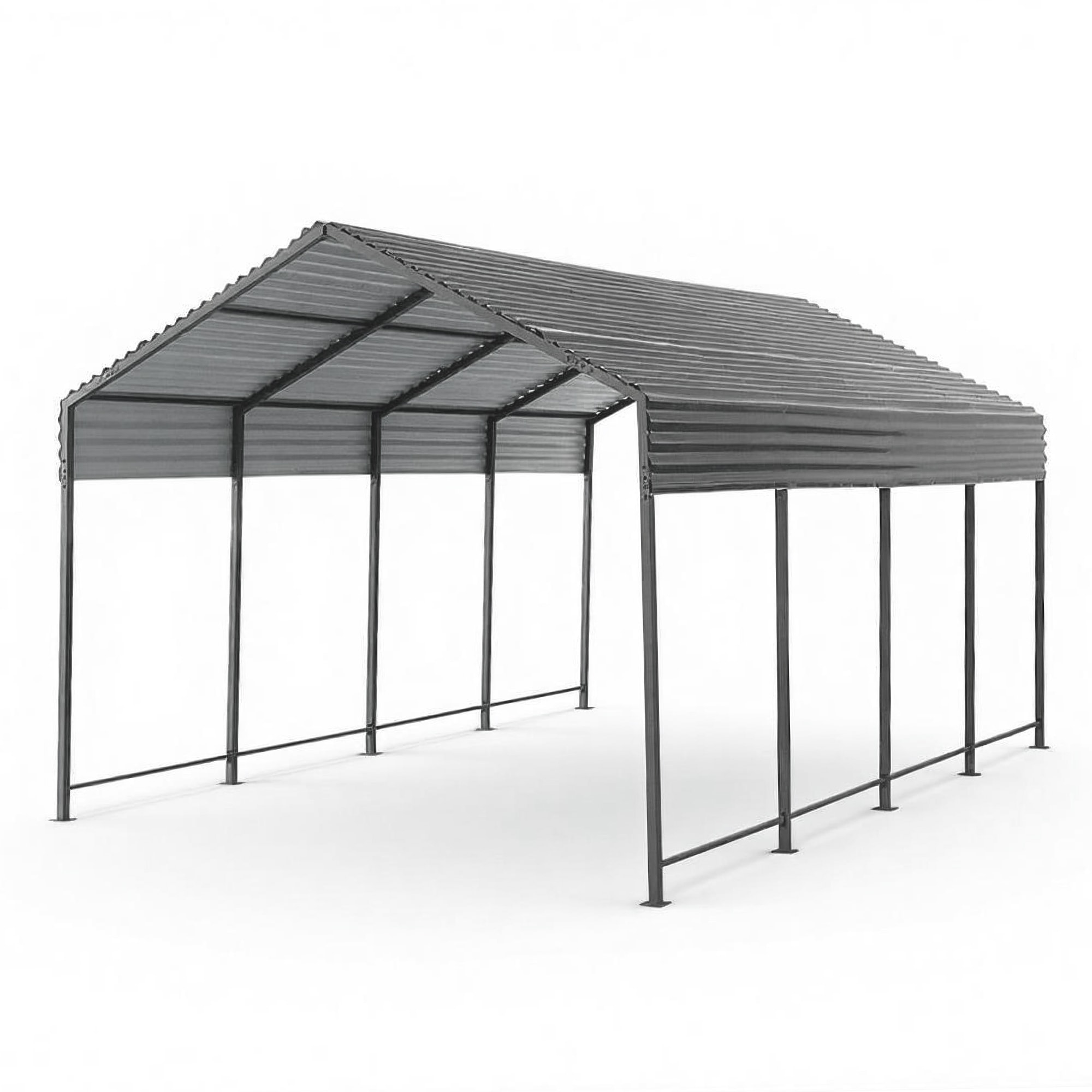 【元SKU：N509SA371294A】スチール車庫 ガレージ L450*W300*H250cm カーポート 頑丈 鋼板　専用エキスパンションボルト付属A1214