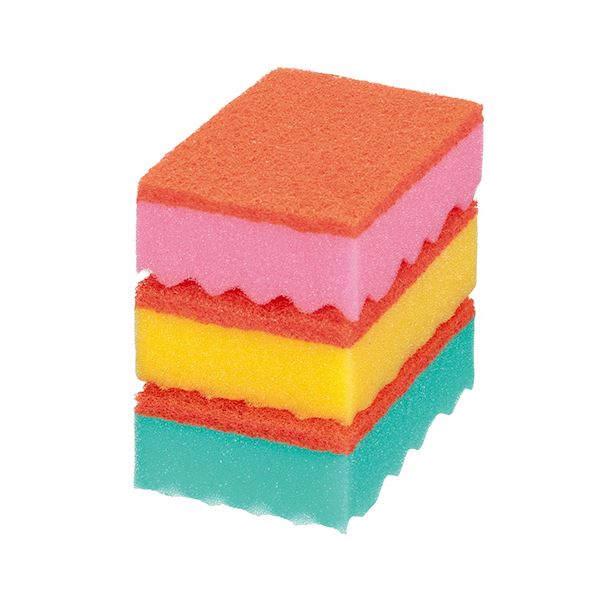 （まとめ）キクロン PRO スポンジたわしソフトカラーアソート 1パック（3個）(×10セット) 5,578円