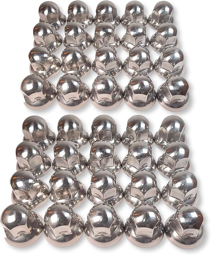 ナットキャップ ステンレス製 カバー 鏡面仕上げ ISO 33mm 高さ50mm 丸型 大型 10穴用 トラック ダンプ デコトラ ドレスアップ カスタム(40個セット(+予備))