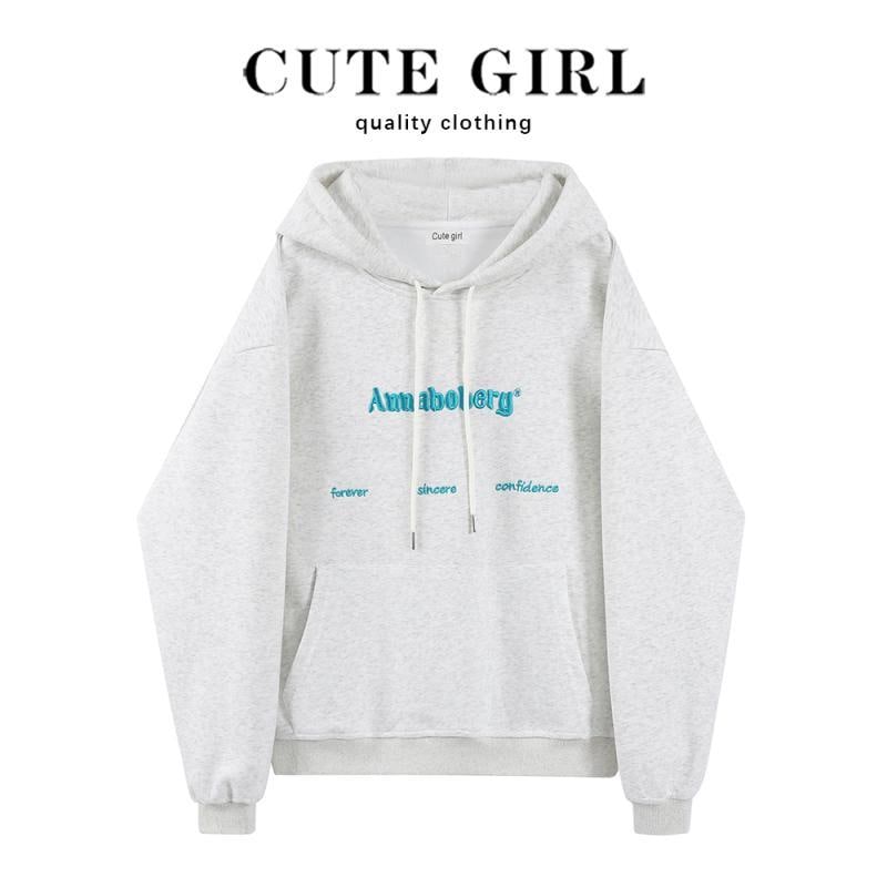 トップス ジャケット パーカー レディース カジュアル 快適 プルオーバー 刺繍 フード付き ベルベット スウェットシャツ 女性 秋冬 オーバー サイズ